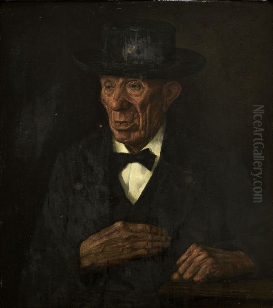Alsatian Peasant Oil Painting by Gustave Stoskopf