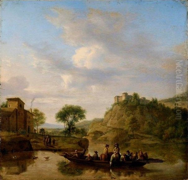 Flussuberquerung Oil Painting by Adriaen Van De Velde