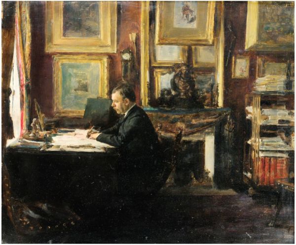 Le comedien Constant Coquelin dans son etude Oil Painting by Friant Emile