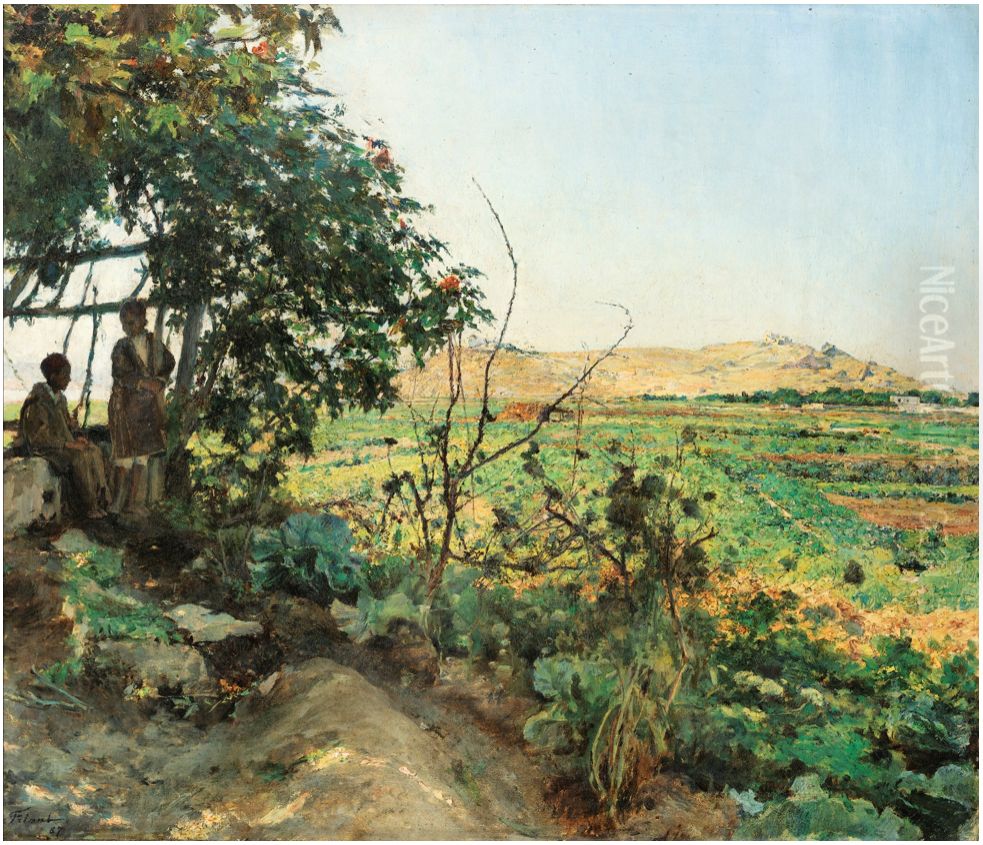 Paysage des abords de Tunis Oil Painting by Friant Emile
