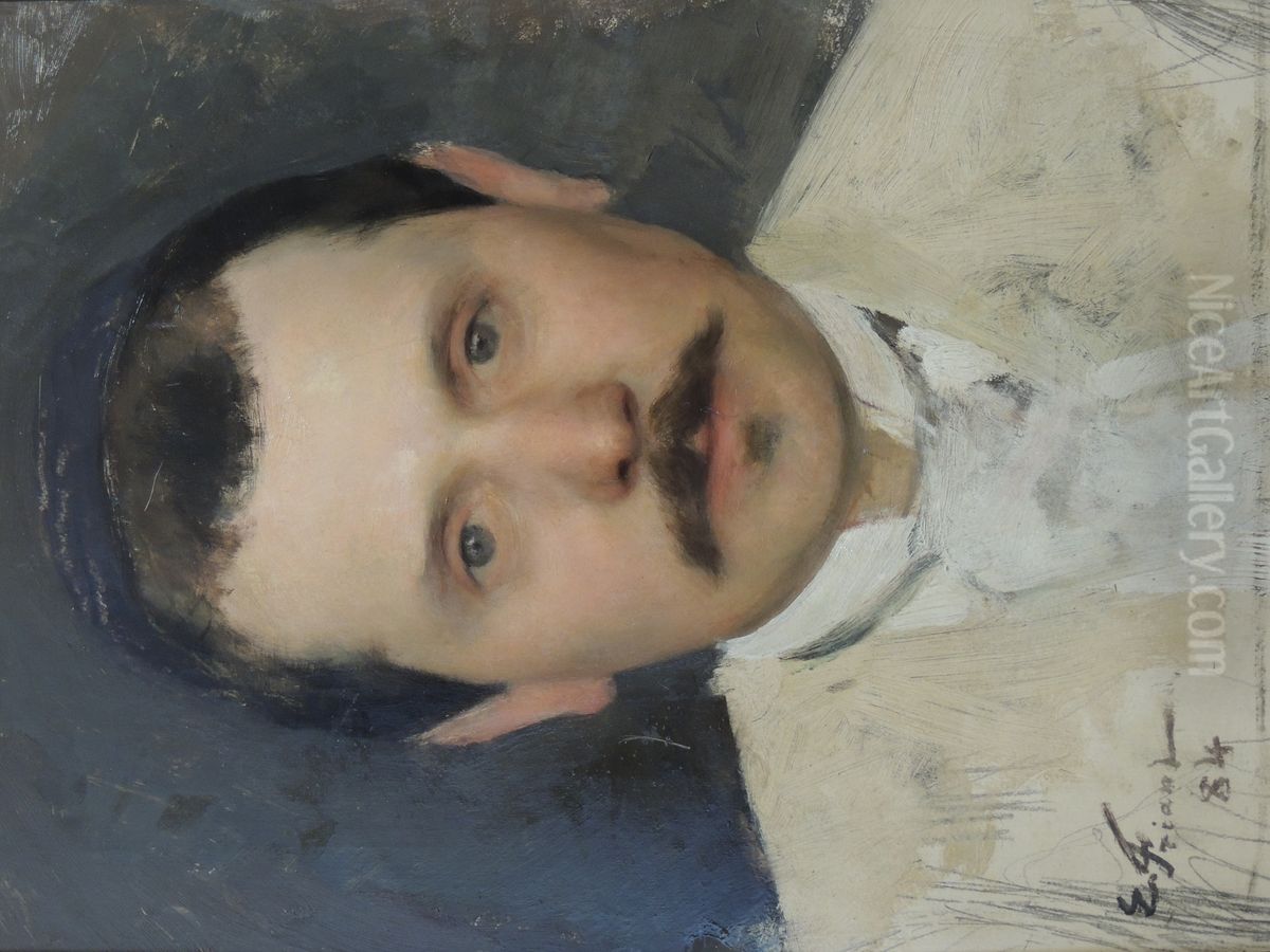 Portrait of Georges Jeanniot Oil Painting by Friant Emile