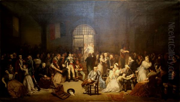 Calling Out the Last Victims of the Terror at Saint Lazare Prison on the 7-9 Thermidor 1794 Oil Painting by Charles Louis Muller