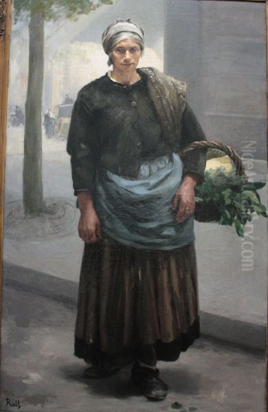 Marianne Orfrey, crieuse de vert Oil Painting by Alfred Philippe Roll