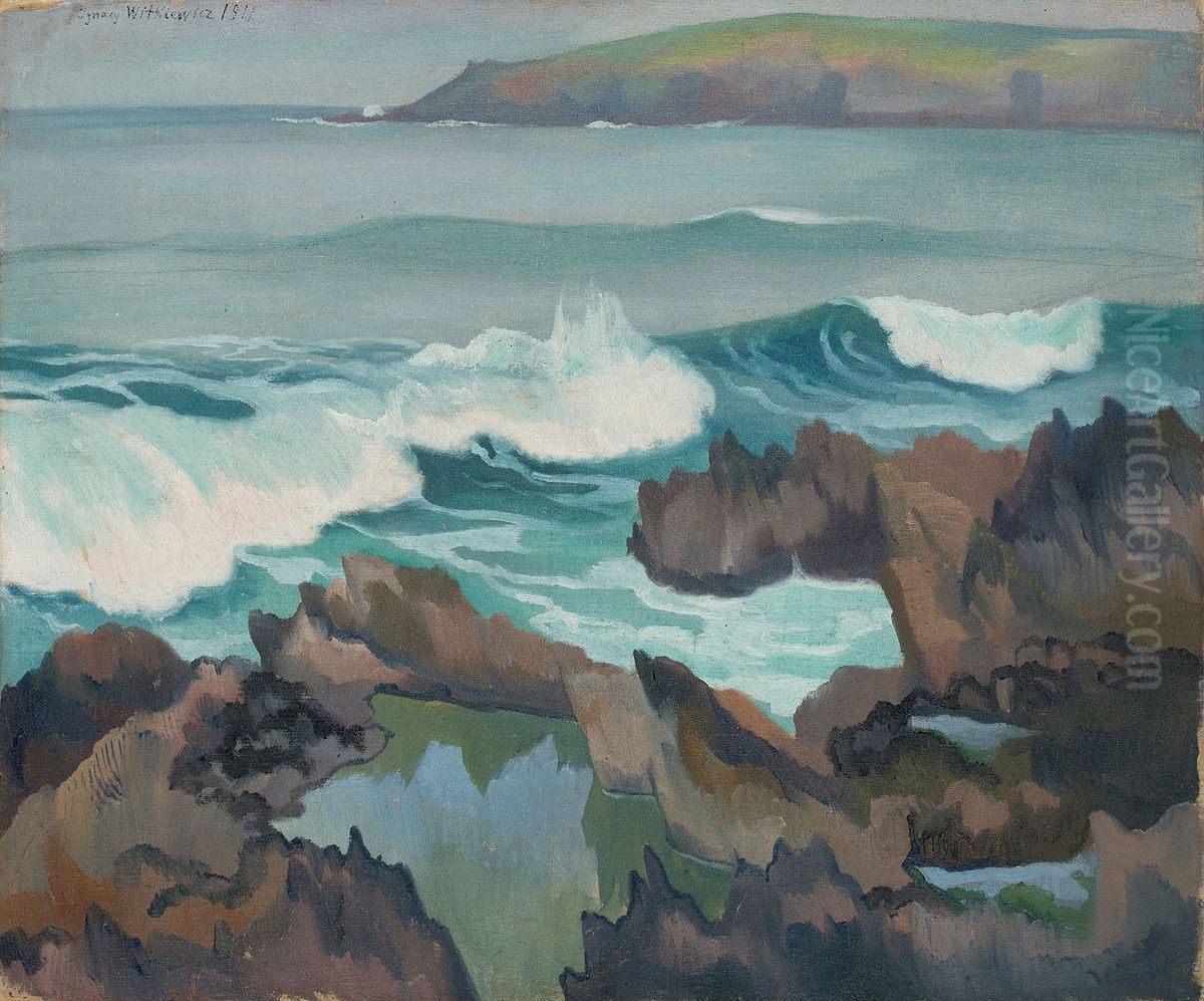 Sea in Brittany Oil Painting by Stanislaw Ignacy Witkiewicz (Witkacy)
