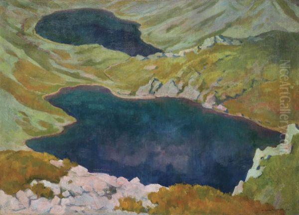 Hinczowe Stawy Oil Painting by Stanislaw Ignacy Witkiewicz
