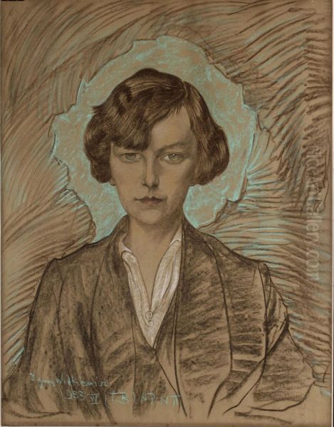 Portrait of Janina Bastgen Oil Painting by Stanislaw Ignacy Witkiewicz