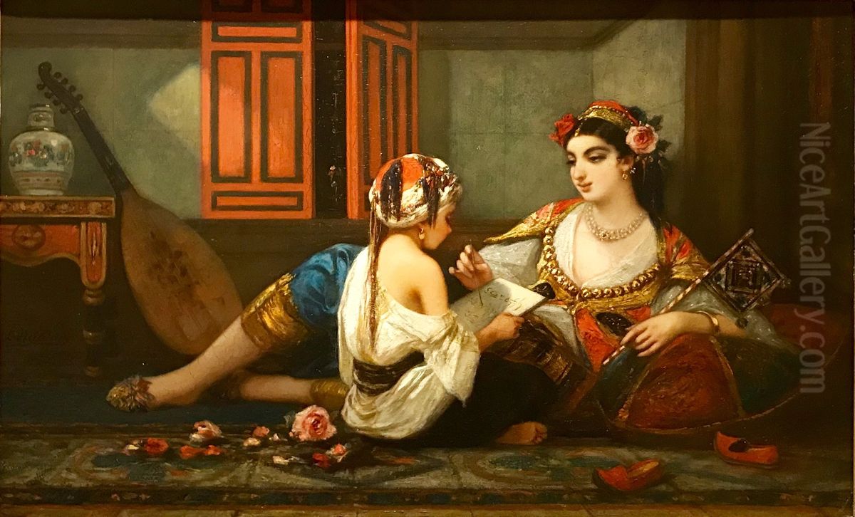Turkish Women Oil Painting by Louis Devedeux
