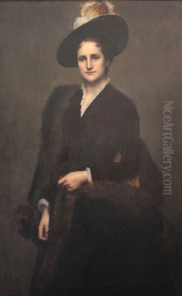 Helene Perier-Vitet (1854-1912) Oil Painting by Paul Dubois