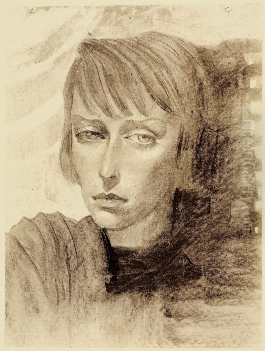 Portret Czeslawy Okninskiej-Korzeniowskiej Oil Painting by Stanislaw Ignacy Witkiewicz (Witkacy)