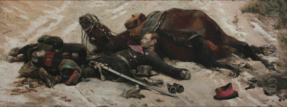 Un mobile tue Oil Painting by Edouard Detaille