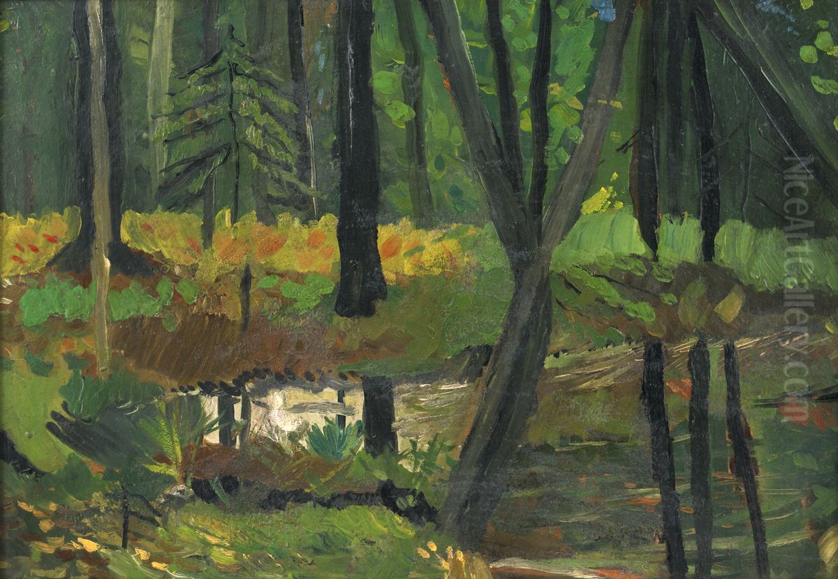 Wnetrze lasu Oil Painting by Stanislaw Ignacy Witkiewicz (Witkacy)