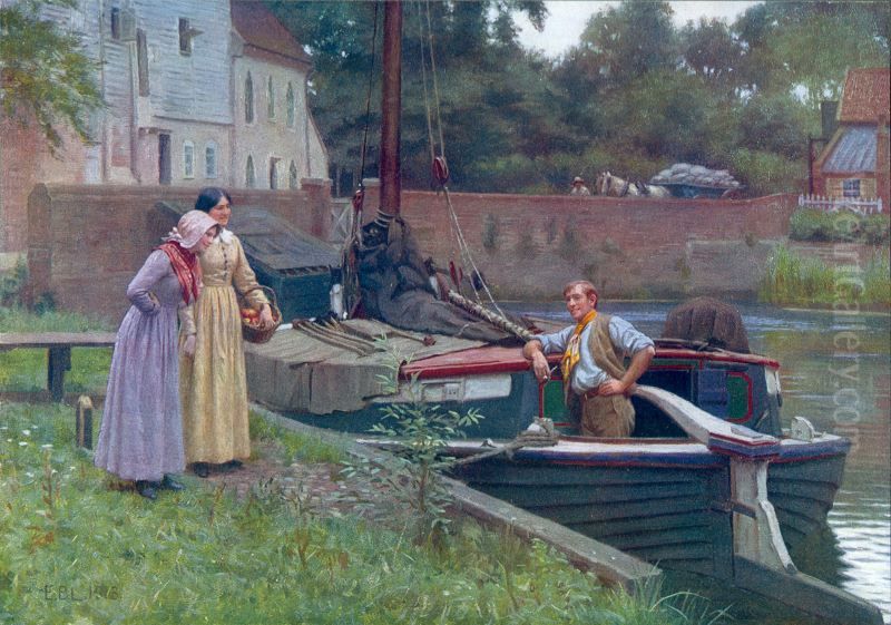 Chaff Oil Painting by Edmund Leighton