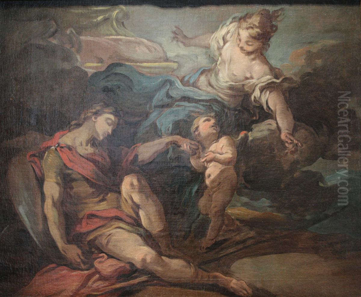 Endymion et Selene Oil Painting by Charles-Andre van Loo