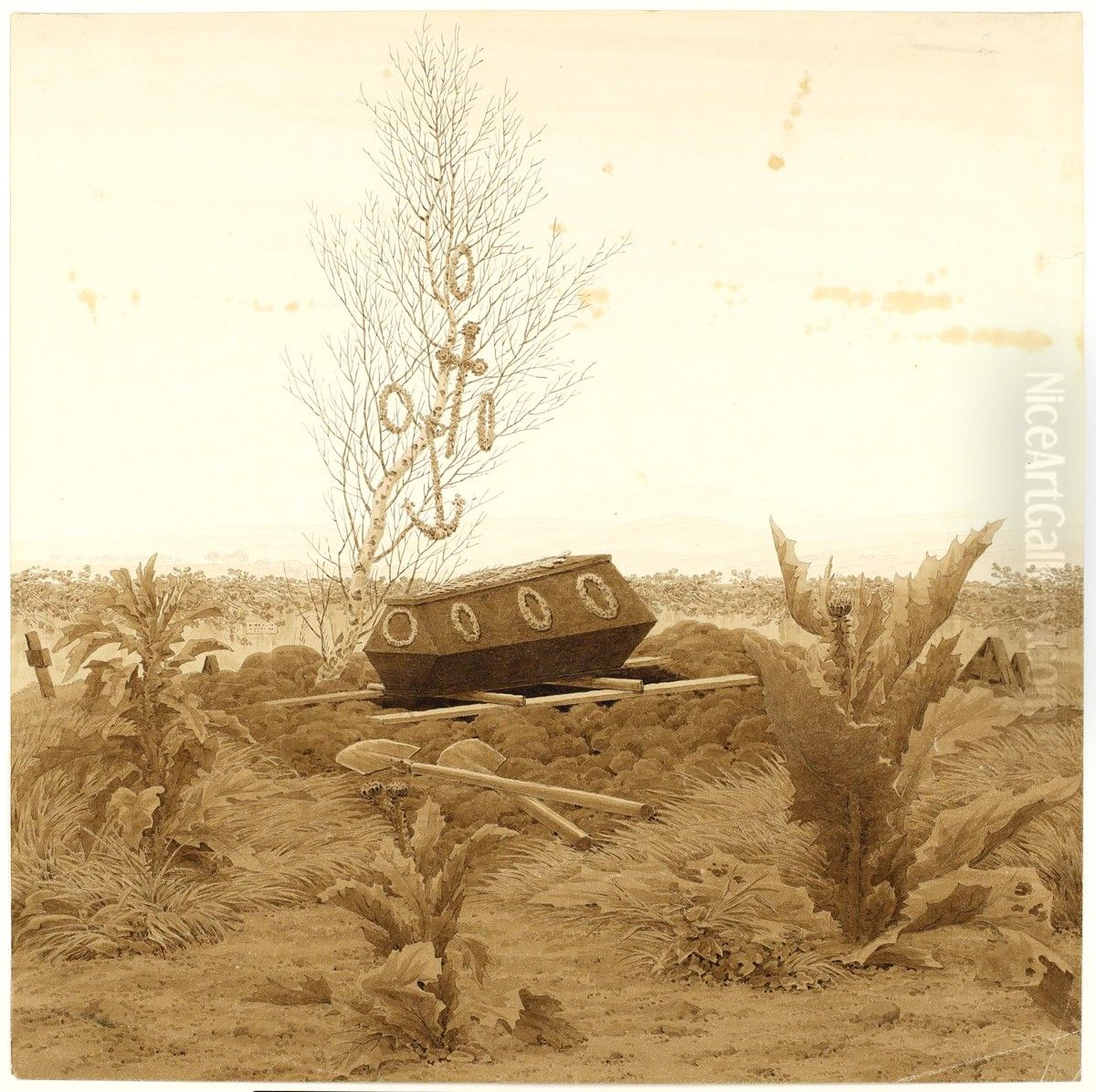 Am Rande des Grabes Oil Painting by Caspar David Friedrich