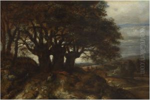 Landscape with three pollard willows
