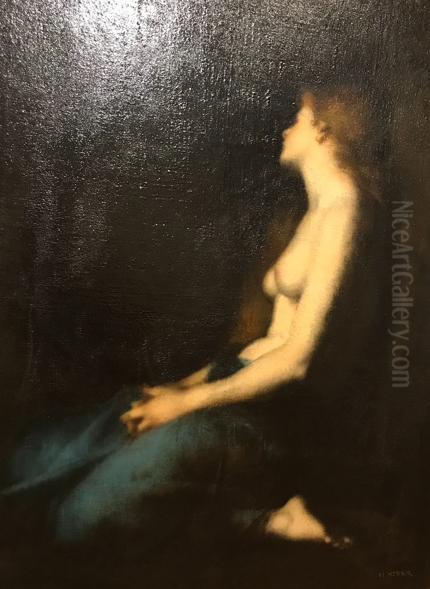 Madeleine dans le desert Oil Painting by Jean-Jacques Henner