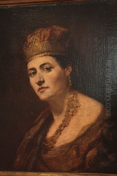 Portrait de femme en costume oriental Oil Painting by Henri Regnault