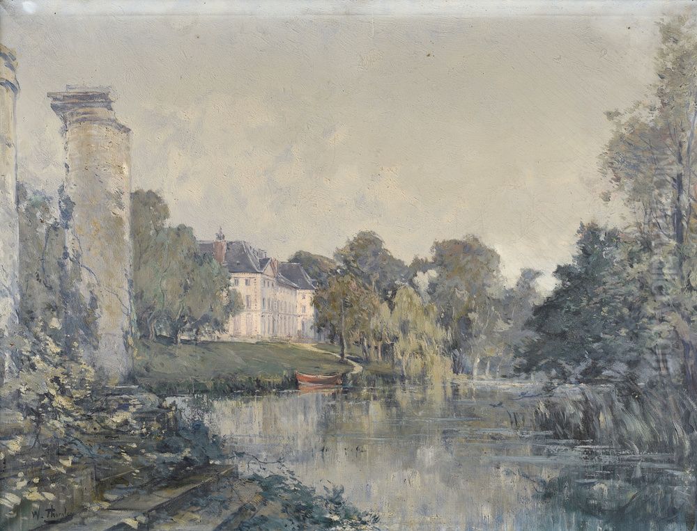 Chateau dans un paysage Oil Painting by Georges William Thornley