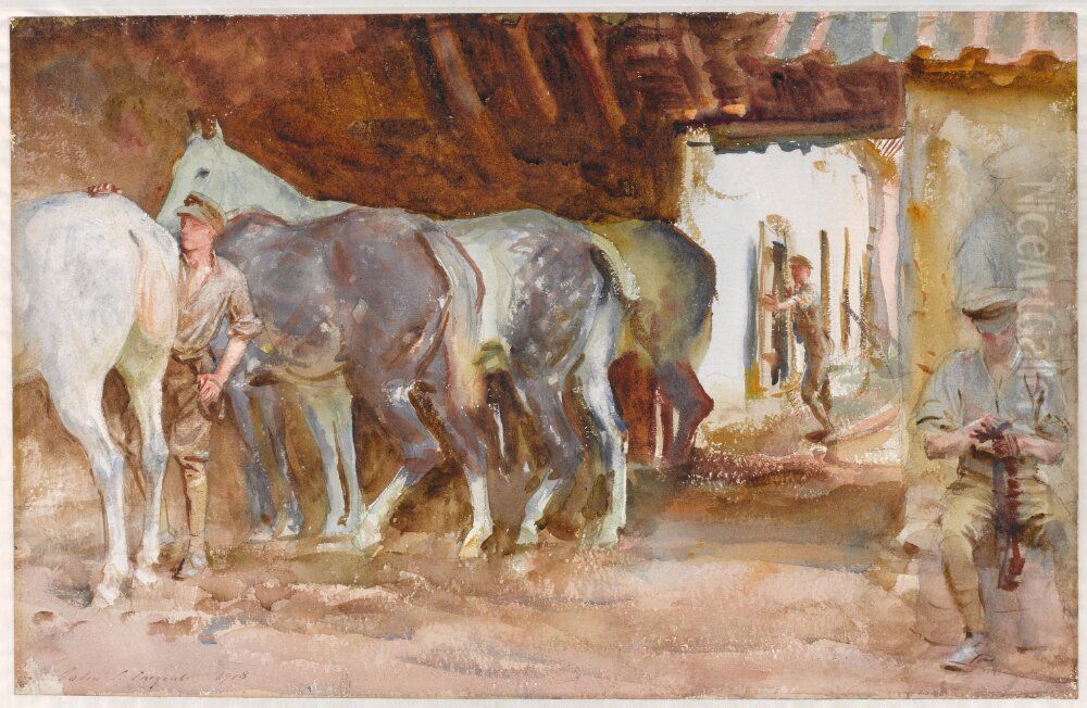 Scots Greys Oil Painting by John Singer Sargent