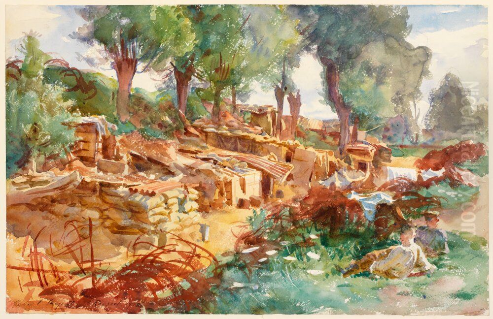 Halvagen i Ransart Oil Painting by John Singer Sargent