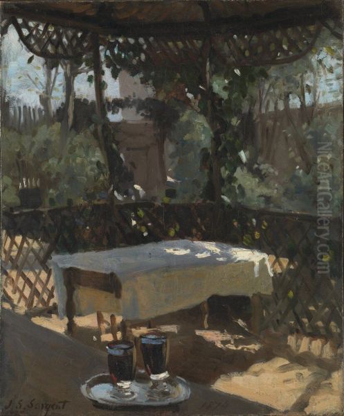 Tva vinglas Oil Painting by John Singer Sargent
