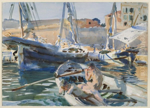 Unloading Plaster Oil Painting by John Singer Sargent