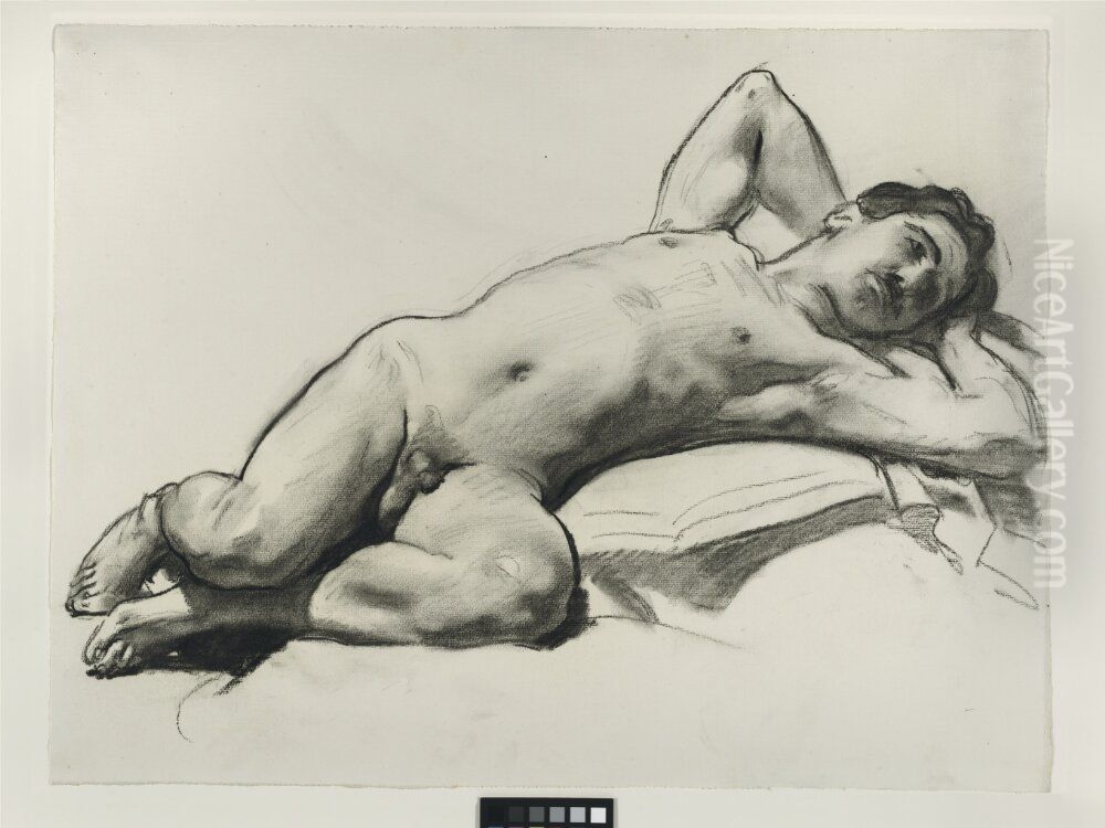 Liggande naken man (Nicola D'Inverno) Oil Painting by John Singer Sargent