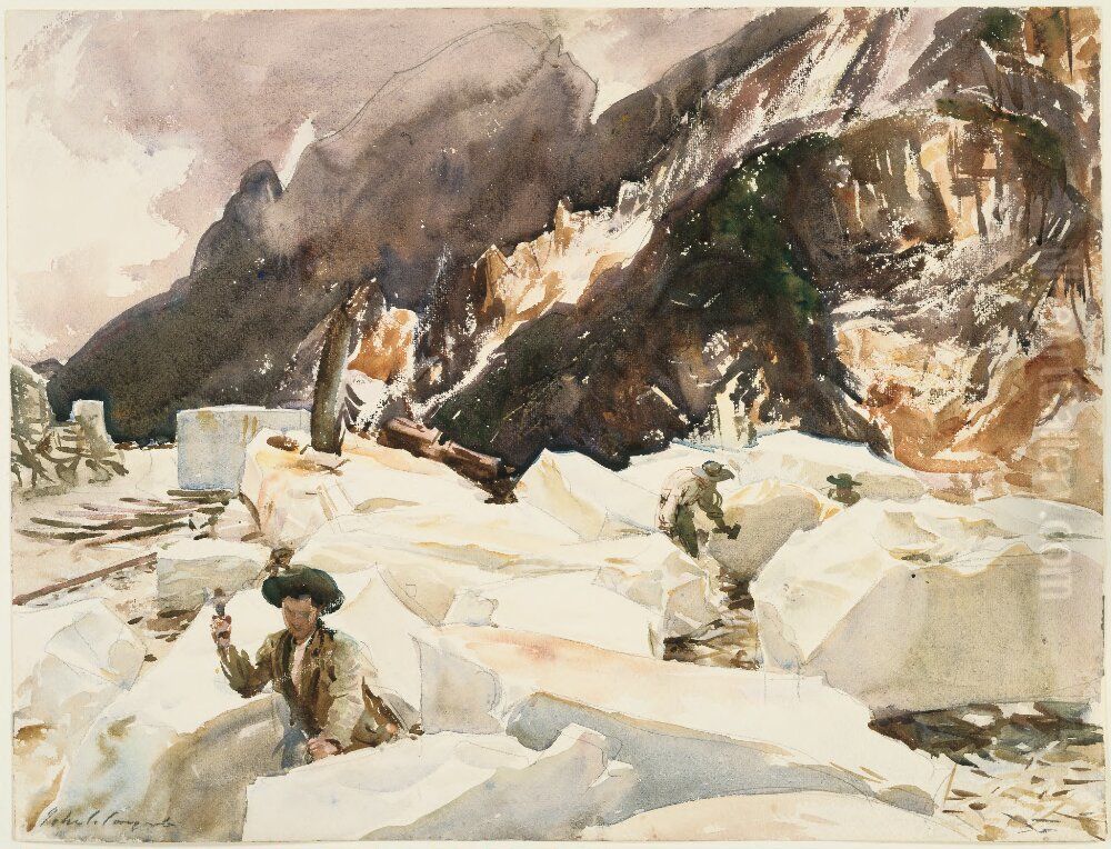 Wet Quarries Oil Painting by John Singer Sargent