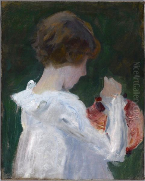 Skiss for 'Nejlika, lilja, lilja, ros' Oil Painting by John Singer Sargent