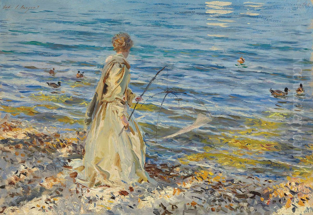 Girl Fishing Oil Painting by John Singer Sargent