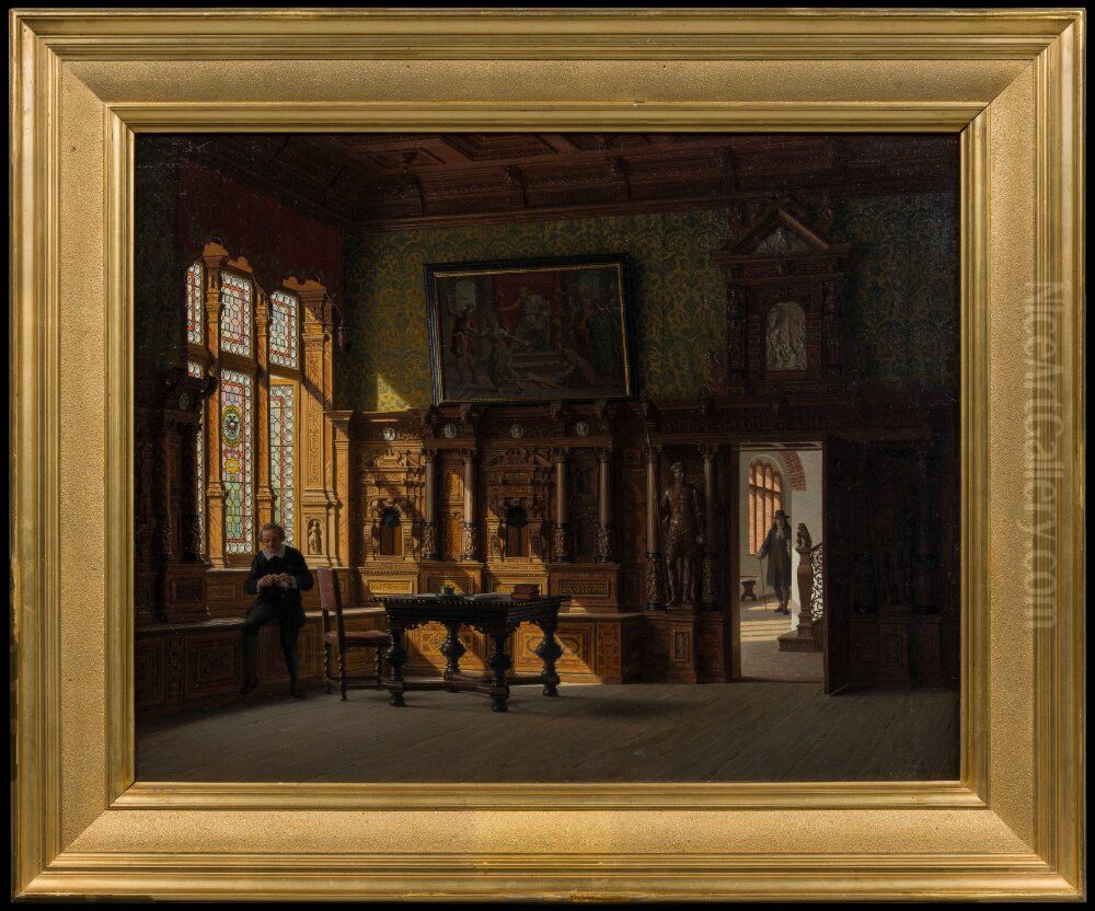 Radhussalen i Lubeck Oil Painting by Heinrich Hansen