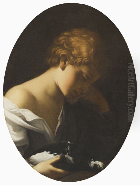 Barn med duva i handen Oil Painting by Guido Reni