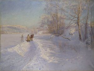 Vintermorgon efter snofall i Dalarna
