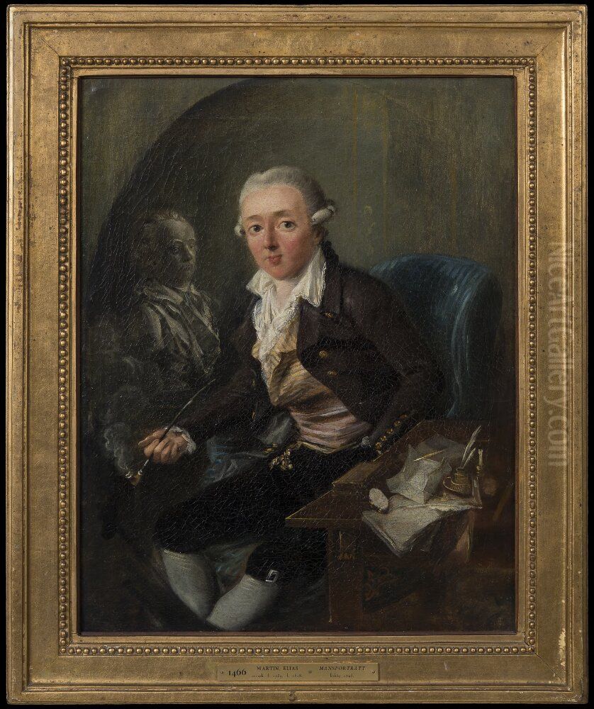 Mansportratt Oil Painting by Elias Martin