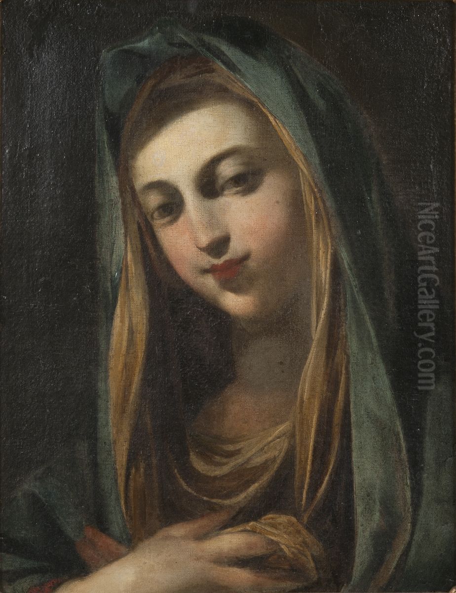 Kvinnligt helgon Oil Painting by Giovanni Battista Salvi da Sassoferrato