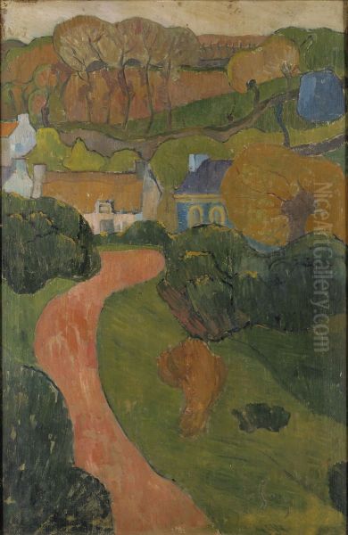 Dekorativt landskap II Oil Painting by Jan Verkade