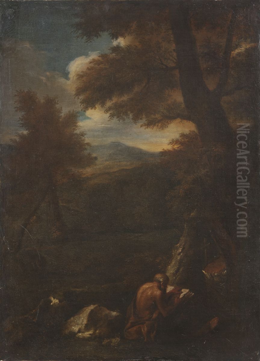St Jerome in the Wilderness Oil Painting by Pier Francesco Mola