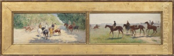 Solskensstudie fran Chantilly. I samma ram som NM 2217 Oil Painting by Karl Georg Arsenius