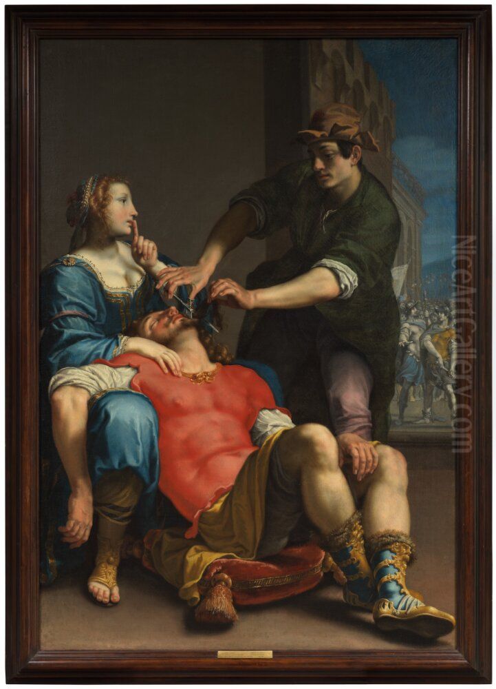 Samson and Delilah Oil Painting by Lorenzo Lippi