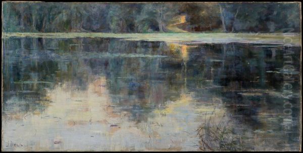 Sista solstralen Oil Painting by Julia Beck