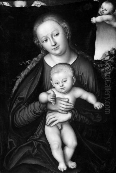 Madonnan med barnet Oil Painting by Lucas Cranach the Younger