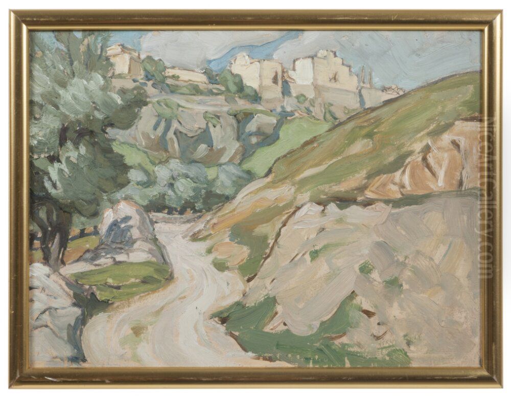 The Road to Jerusalem. Study Oil Painting by Anna Katarina Boberg