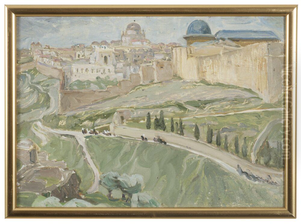 By Jerusalem. Study Oil Painting by Anna Katarina Boberg