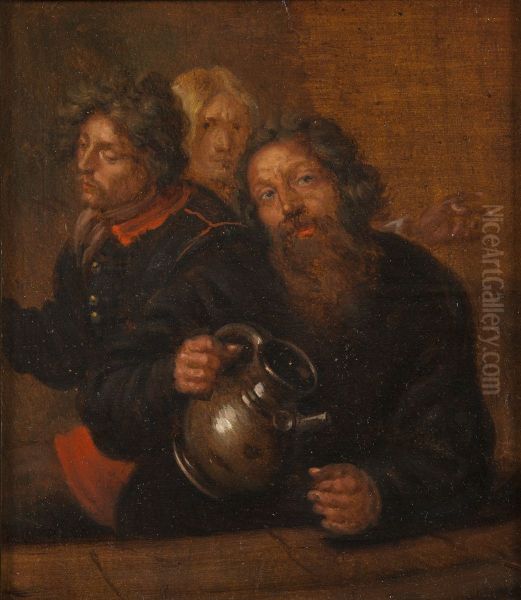 The Well-Master at Medevi and His Sons Oil Painting by David Klocker Ehrenstrahl
