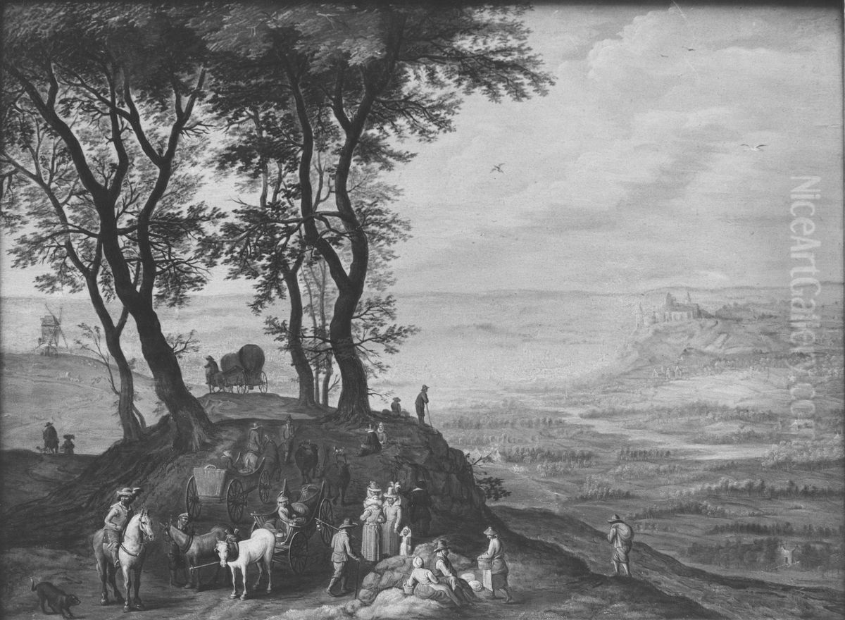 Marknadsresa Oil Painting by Jan Brughel