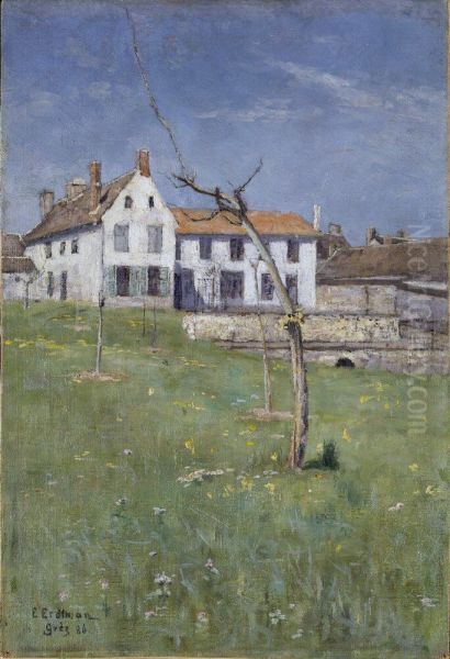Pensionat Laurent, Grez-sur-Loing Oil Painting by Elias Erdtman