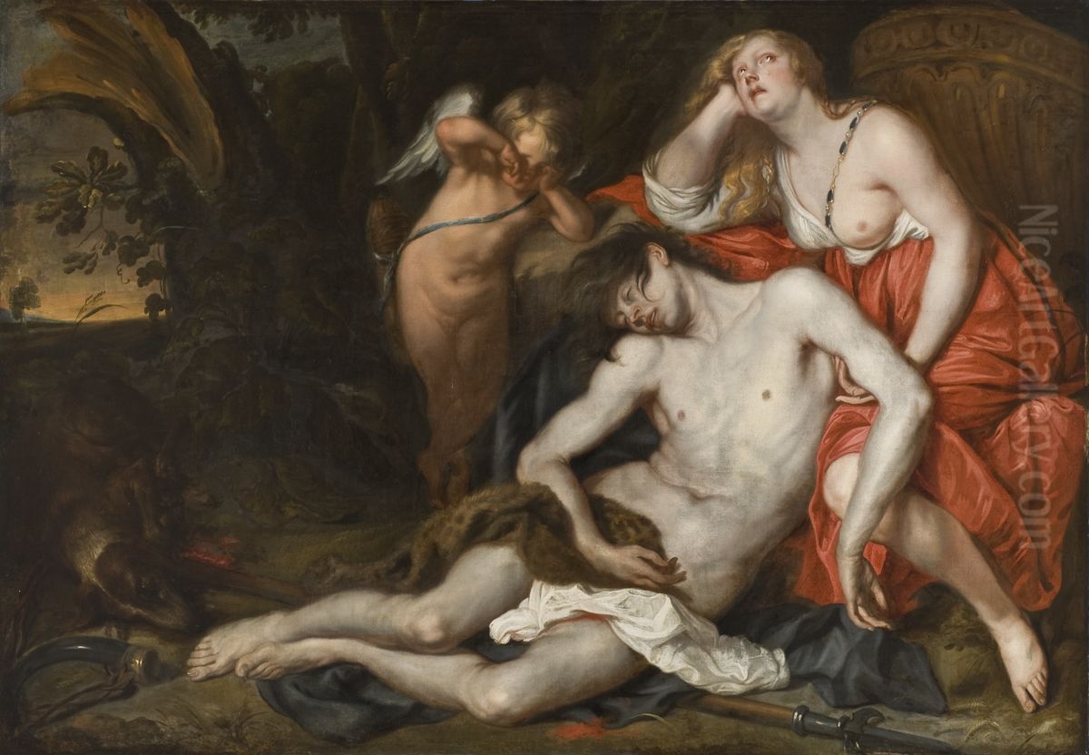 Venus begratande Adonis dod Oil Painting by Thomas Willeboirts Bosschaert