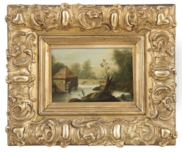 The Mill Oil Painting by Johan Edvard Mandelberg
