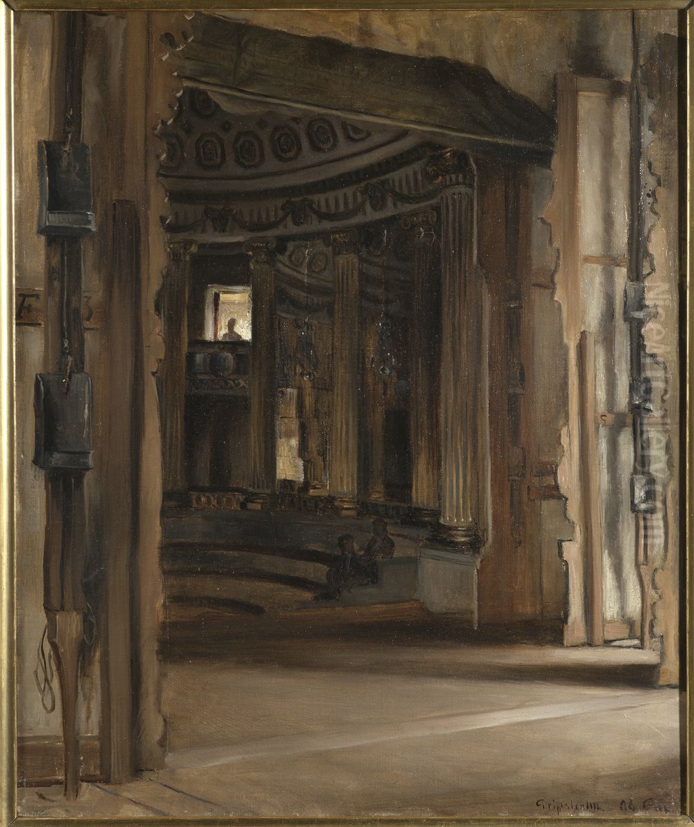 Teatern pa Gripsholm Oil Painting by Gustaf Cederstrom