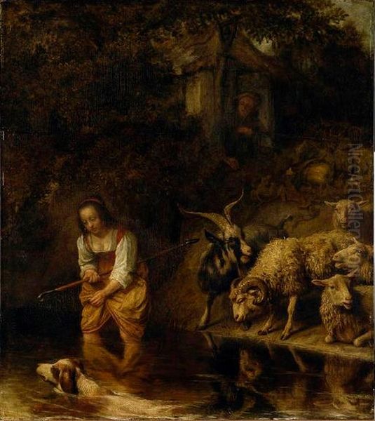 Le passage du gue Oil Painting by Lambert Doomer
